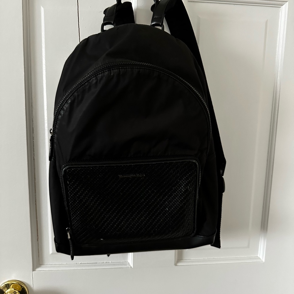 Ermenegildo Zegna Black Backpack with Adjustable Straps
